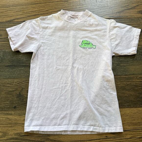 Vintage 80s Big Stick Surfing Assoc Shirt M White Hanes Single Stitch Santa Cruz - Picture 1 of 7